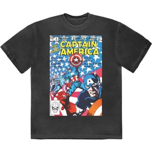 Marvel Captain America - Many Captain Americas Comic Cover Heren T-shirt - XL - Zwart