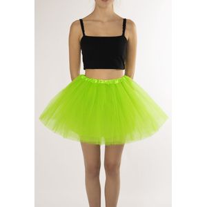 KIMU® Tutu Lime Groen Tule Rokje - Maat XL XXL 3XL - Limegroen Petticoat Rok Dames - Tulerok Volwassenen Peter Kikker Pan Festival