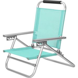 Rootz Strandstoel - Opklapbare Strandstoel - Lounge Strandstoel - Lichtgewicht Strandstoel - Strandstoel Met Hoofdsteun - Aluminium Frame - Groen - 57 x 59 x 71 cm (L x B x H)