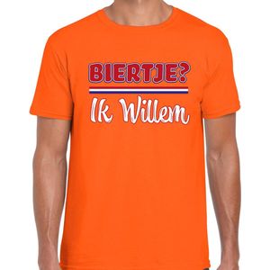 Bellatio Decorations Koningsdag t-shirt - biertje Ik willem - oranje - heren L