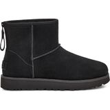 UGG Classic Mini Logo Zip - Laarzen - Zwart - Suède - Sheepskin Voering
