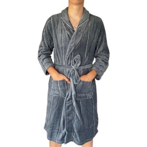 HL Tricot - Heren grijze badjas/kamerjas - Maat XL - Mannen - GRIJS -