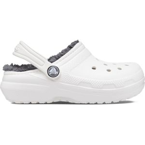 Crocs Classic Lined Clog T - Kinderen - Clogs - Wit/Grijs - Maat 27/28