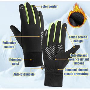 2 Paar Thermische Winter Fietshandschoenen voor Kinderen - Touchscreen Antislip voor Hardlopen Skiën Motorrijden Sport Skiën Hiking Accessoires