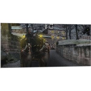Vlag - Pad - Persoon - Bomen - Huis - Dier - Paarden - Lampen - 100x50 cm Foto op Polyester Vlag