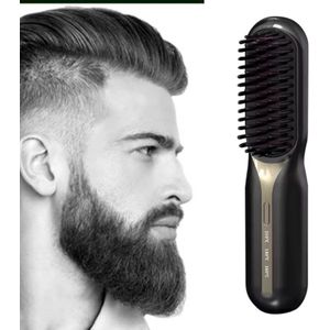 Barbiera's - Draadloze Baard & Haar styler met usb oplaadfunctie - Baardborstel - Haarborstel - Draadloos Baard Stijl tang - Baard stijlborstel - Hair straightener - Beard Brush - 3 warmtestanden. Deze wil je!
