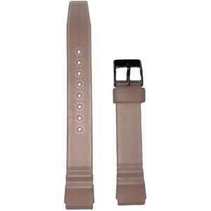 Horlogeband - 16mm - Wit/Roze - Transparante silicone band - Roestvrijstalen gesp