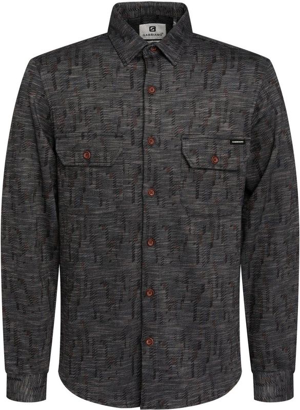 Gabbiano - Flannel Overhemd - Zwart - Modieus - Mannen