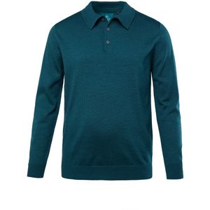 Boston Park - Heren - Boston Park gebreid poloshirt lange mouwen tot 84/86 - Donkerpetrol - Maat 52+