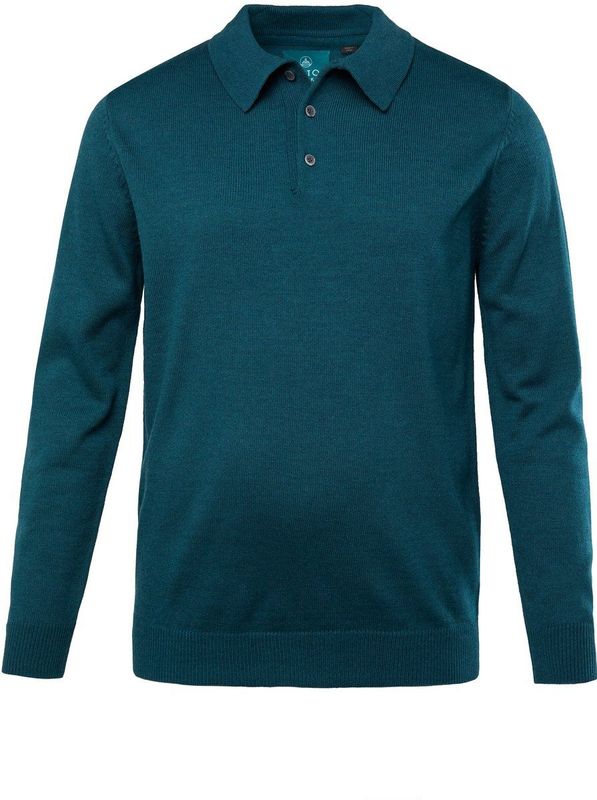 Boston Park - Heren - Boston Park gebreid poloshirt lange mouwen tot 84/86 - Donkerpetrol - Maat 52+