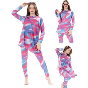 Burkini, Boerkini, Islamitische badpak blauw-rood maat XL