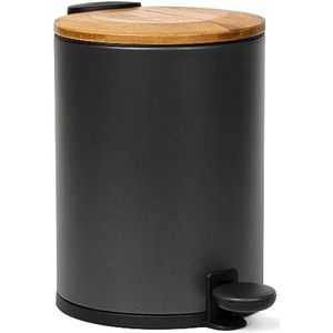Selbro ® Bamboe Badkamer Prullenbak | Zachtsluitend en Slipvast | 3 liter