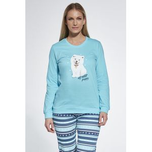 Cornette Katoenen Matching Gezin Pyjama Dames Volwassenen Lange Mouw Lange Broek Sweet Puppy 671/345 S