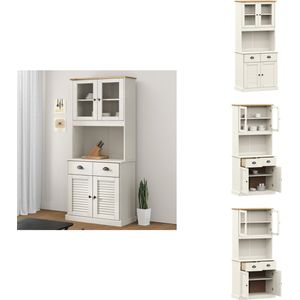 vidaXL Hoge Kast - Hoge Kasten - Dressoir - Buffetkast - Hoge kast VIGO 78x40x175 cm massief grenenhout wit