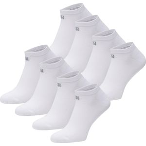 BOXR Underwear - Bamboe Sneaker Sokken - Bamboe Enkelsokken Dames & Heren - Zijdezacht - Thermo Control - Korte Sokken - 8 Paar - 39/42 - Wit