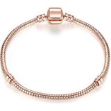 Verzilverde bedelarmband rosé goud 21 cm