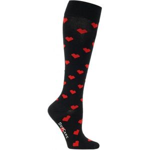 Supcare compressie sokken maat S (37-39) – hearts - trendy compressiekousen – steunkousen – ademend – gezwollen, vermoeide en pijnlijke benen & voeten – spataderen - dagelijks gebruik – vliegreizen – zwangerschap – dames en heren