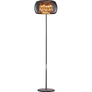 LED Vloerlamp - Trion Vapiro - G9 Fitting - Rond - Mat Chroom - Aluminium