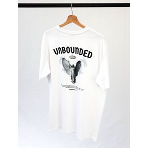 Shirt - Unbounded - Wurban Wear | Grappig shirt | Oversized shirt | Unisex tshirt | Streetwear | Y2K | Gym | Gewichten | Hip hop | Urban fashion | Skateboard | Zwart & Wit