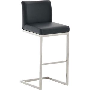 Barkruk trendy - Met rugleuning - Set van 1 - Ergonomisch - Barstoelen voor keuken of kantine - Zwart - Zithoogte 77cm