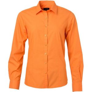 James and Nicholson Dames/dames Poplin-shirt met lange mouwen (Oranje)