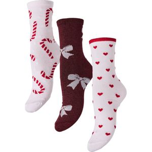 PIECES - PCJINGLE XMAS GLITTER SOCKS 3-PACK BC - Dames - Sokken