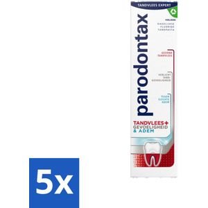 Parodontax - Tandpasta - Tandvlees+Gevoeligheid & Adem - Dagelijkse Bescherming - 75 ml - Bulkverpakking - 5 stuks