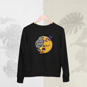 Feel Free - Halloween Sweater - Smiley: Slapend gezicht - Maat XL - Kleur Zwart