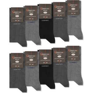 6 paar | Diabetes sokken | zonder knellende boord | grijs pakket