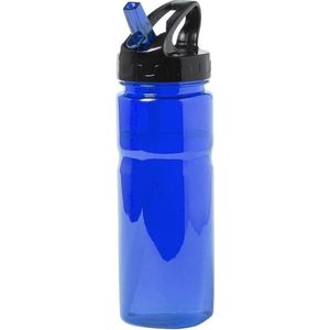 Blauwe drinkfles/waterfles met schroefdop 650 ml - Sportfles - BPA-vrij