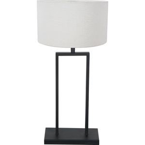 Tafellamp Stangs-s1-lichtss-slinnen wit / zwarts-sE27 grote fittings-smodern ontwerps-svoor woonkamer / slaapkamer