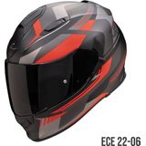 Scorpion EXO-491 ABILIS Matt Black-Silver-Red - Maat L - Integraal helm - Scooter helm - Motorhelm - Zwart - Scooterhelmen mannen en vrouwen.