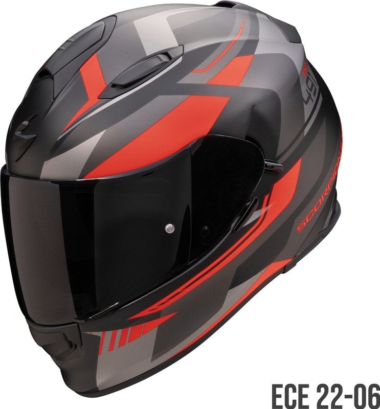 Scorpion EXO-491 ABILIS Matt Black-Silver-Red - Maat L - Integraal helm - Scooter helm - Motorhelm - Zwart - Scooterhelmen mannen en vrouwen.