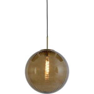 Light & Living Hanglamp Magdala - Bruin Glas - Ø40cm - Modern - Hanglampen Eetkamer, Slaapkamer, Woonkamer