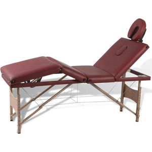 vidaXL-Massagetafel-inklapbaar-met-houten-frame-(vier-delen-/-rood)