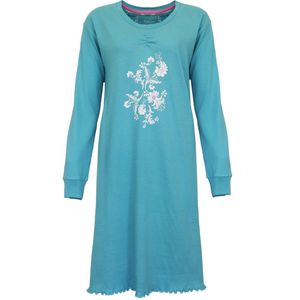 Tenderness Dames Nachthemd - Lange Mouwen - Aqua Groen - Maat S