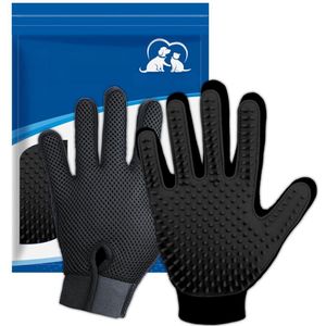 Goodivery ® Handschoenen voor het verzorgen van huisdieren - Borstels voor zachte - Efficiënte handschoenen voor het verwijderen van haar - Voor honden, katten, paarden met lang en kort haar - ‎28.09 x 18.69 x 3.3 cm, Zwart