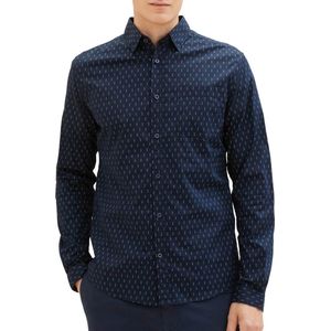 TOM TAILOR fitted printed stretch shirt Heren Overhemd - Maat XXL
