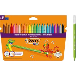 BIC Kid Couleur Ultra Uitwasbare Viltstiften - Diverse Kleuren - 24 stiften