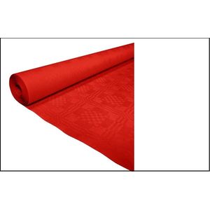 Tafelkleed op rol rood 120cm x 50meter - Damast Tafel dekken rol gala huwelijk thema feest kerst festival restaurant food