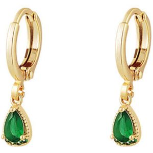 Bijoutheek Oorhangers drop groen