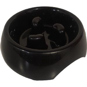 Anti - schrok Voederbak voor Hond - Zwart - Polypropeen Ø 22 x 6.5 cm - Voerbak - Eetbak