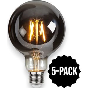 5-Pack | G95 Globelamp - E27 - 1.8W - Super Warm Wit <2200K - Filament - Rookglas