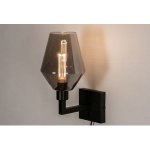 Lumidora Wandlamp 31035 - Voor binnen - NAPELS - E27 - Zwart - Grijs - Metaal