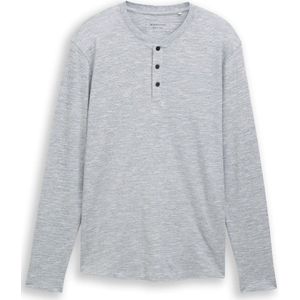 Tom Tailor Denim Henley-shirt met lange mouwen in gemêleerde look