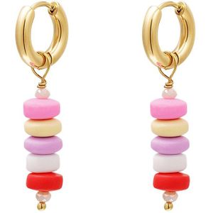 Oorbellen Dangling beads Pink - #summergirls collection