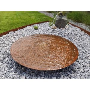 Gofire Soho waterschaal cortenstaal - 50 cm - vogelbadje tuin - vogel drinkschaal