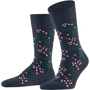 FALKE - Gift Blizzard - Gedessineerd Katoen Sokken - Blauw - Maat 43-46