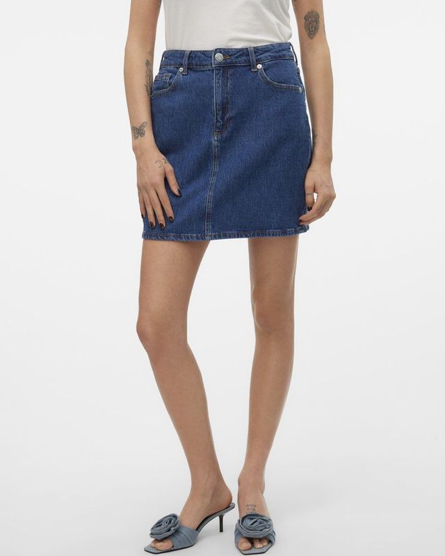 VERO MODA - VMTESSA HR SHORT DNM SKIRT MIX GA NOOS - Dames - Rokken