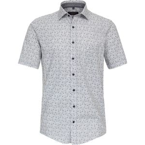 CASA MODA - Sport Casual Fit - Overhemd - Blauw Dessin - Korte Mouw - Strijkvriendelijk